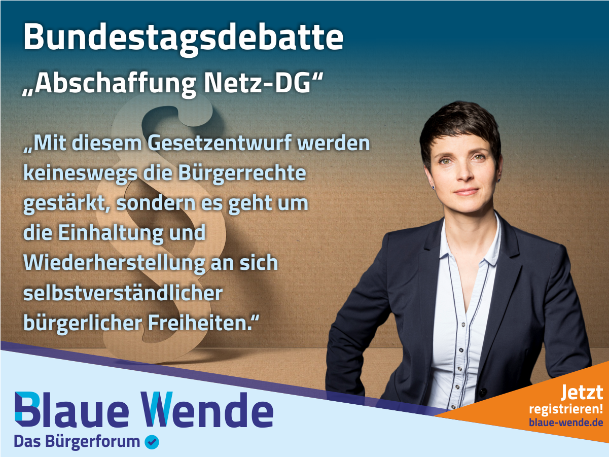 Frauke Petry: Diskussion um Bürgerrechte überfällig, aber von Stärkung kann keine Rede sein, nur vom Versuch der Wiederherstellung