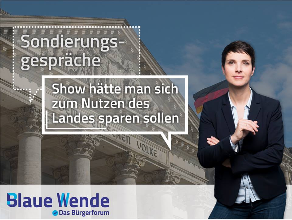 Frauke Petry zu Berliner Sondierungsgespräche: Show hätte man sich zum Nutzen des Landes sparen sollen