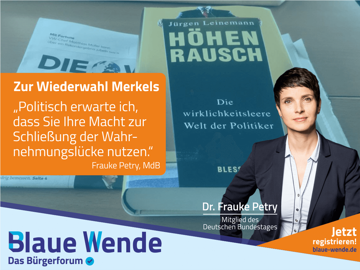 Frauke Petry zur Wahl der „ewigen“ Kanzlerin