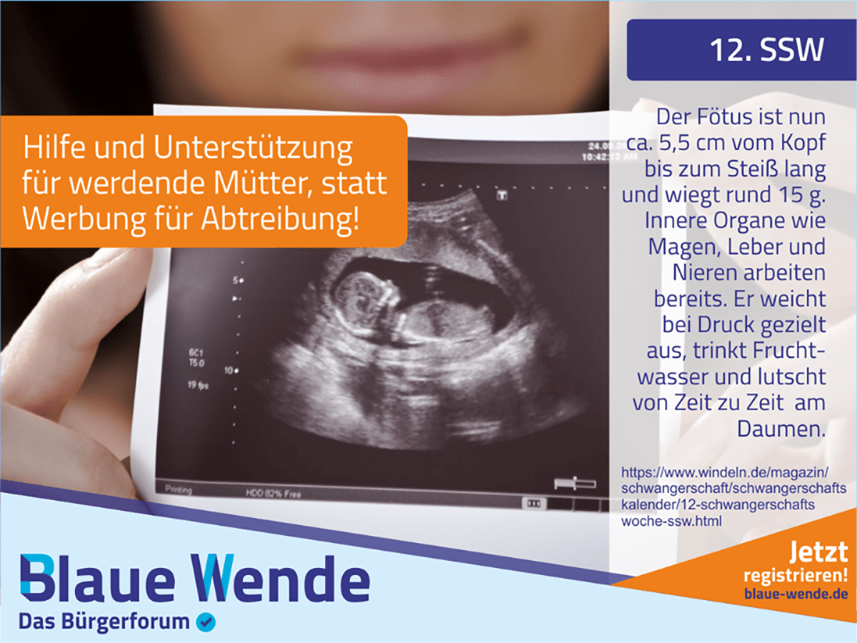 Unterstützung statt Werbung für Abtreibung!