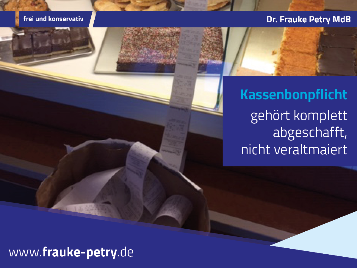 +++ PM: Kassenbonpflicht gehört komplett abgeschafft, nicht veraltmaiert+++