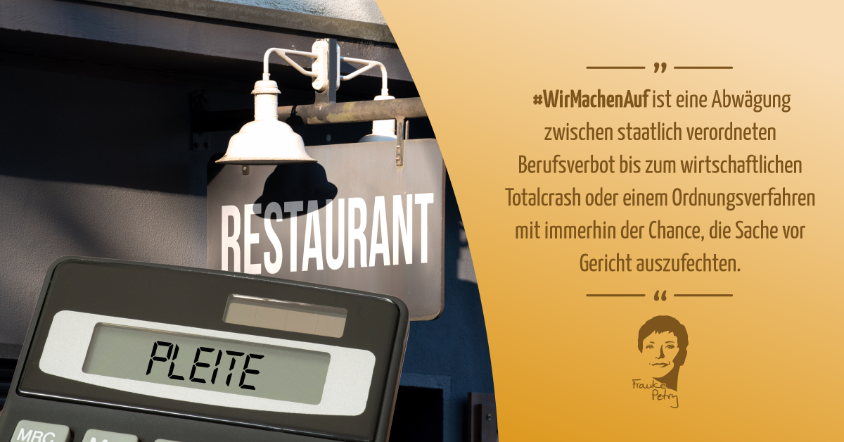 +++ Stillstand bis zum Sankt-Nimmerleins-Tag oder #WirMachenAuf +++